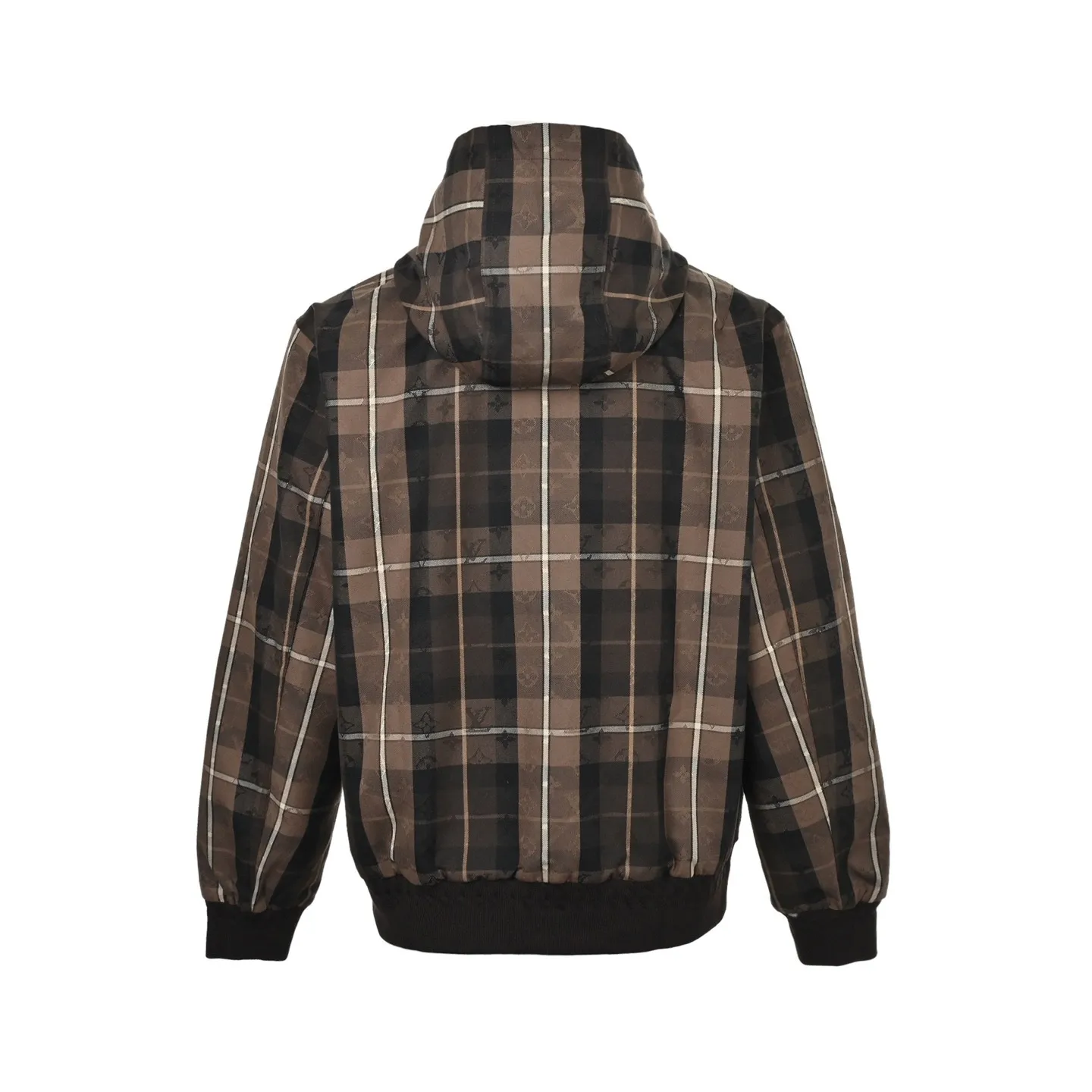 Louis Vuitton/Louis Vuitton old pattern plaid letter embroidered zipper hooded jacket